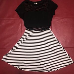 *SOLD* CHARLOTTE RUSSE Fishnet Striped mini dress